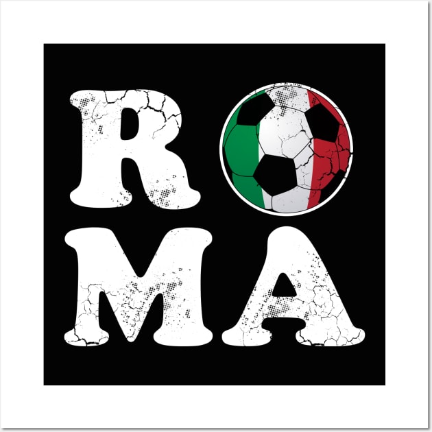 Roma Soccer Ball Italian Flag Italia Italy Football Rome Wall Art by E